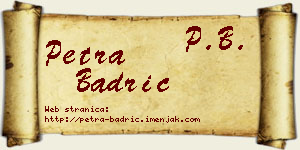 Petra Badrić vizit kartica